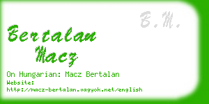 bertalan macz business card